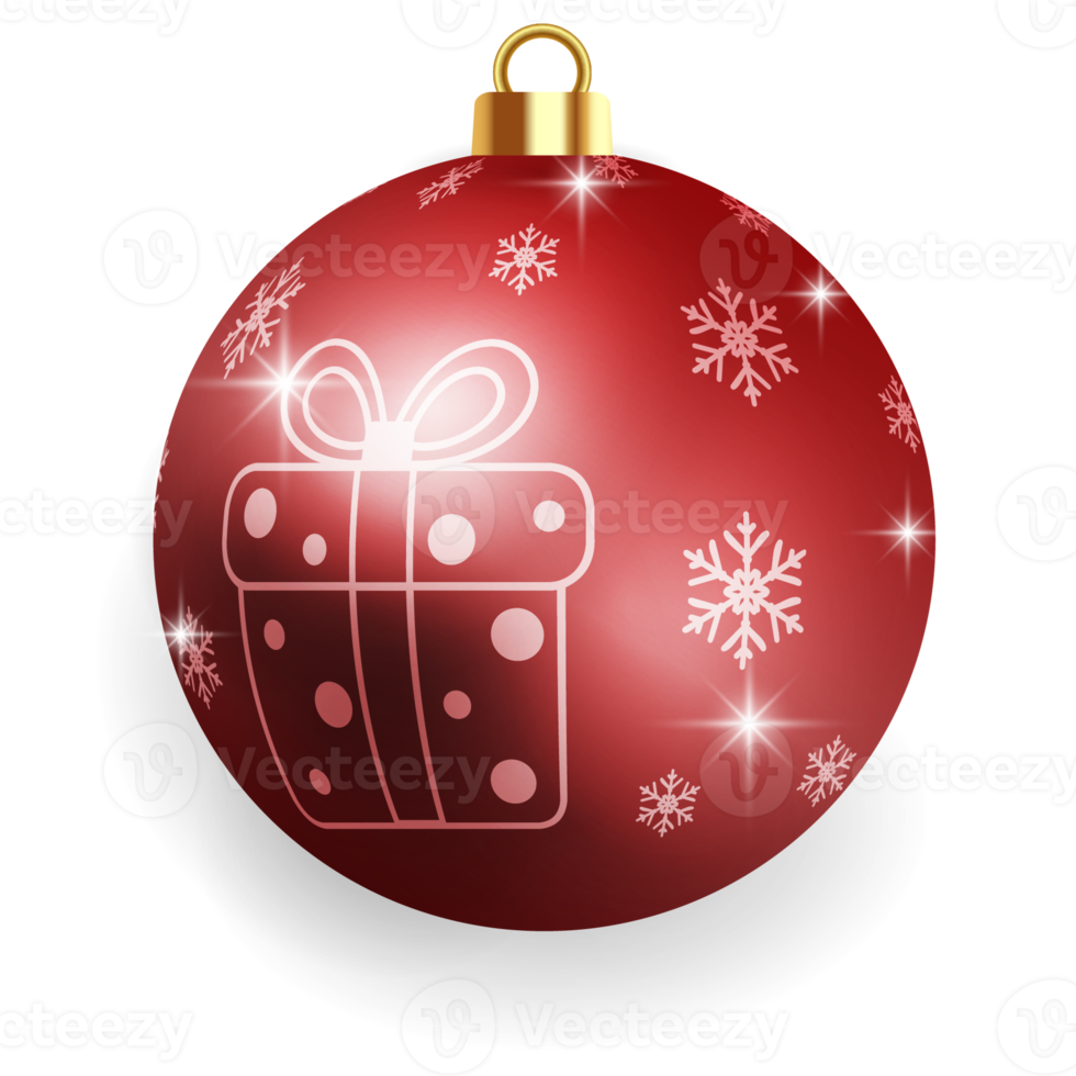 Metallic Red Christmas Ball. 14576806 PNG