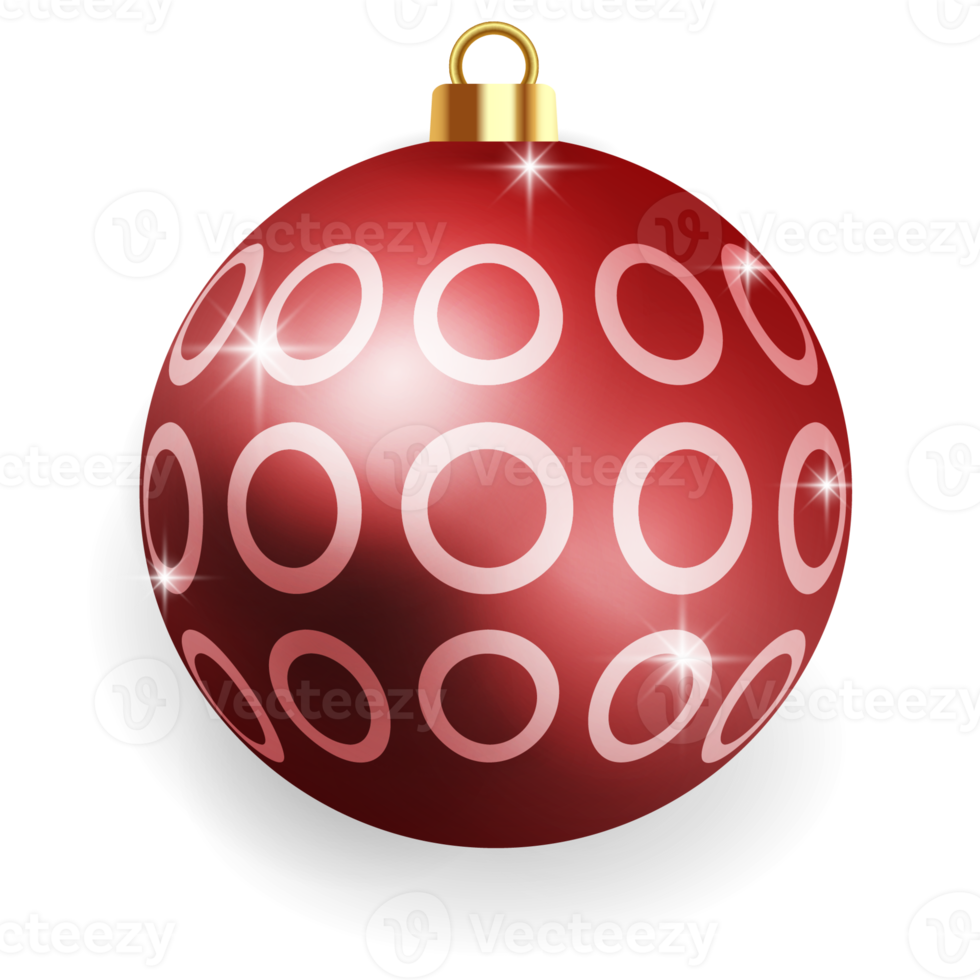 Metallic Red Christmas Ball. png