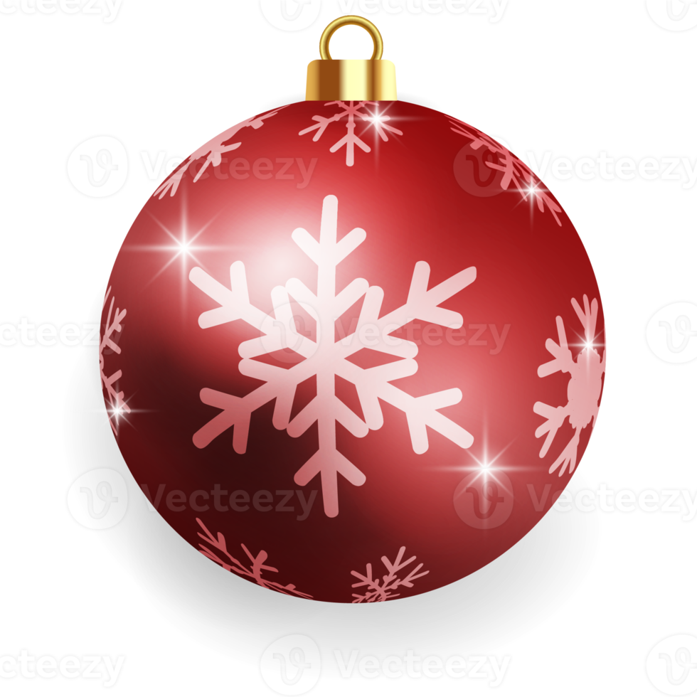 Metallic Red Christmas Ball. png