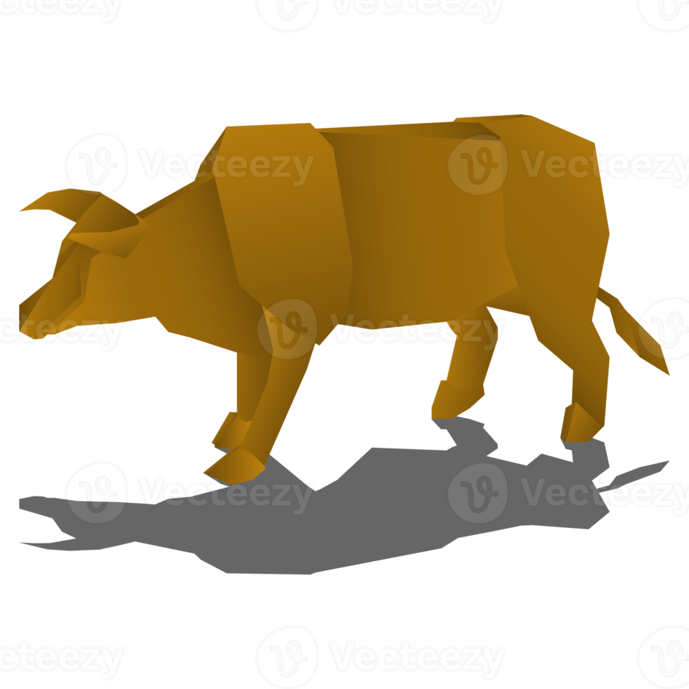 Bull origami paper. png