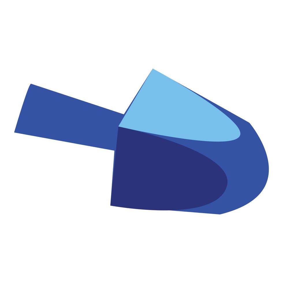 Blue dreidel icon, cartoon style vector