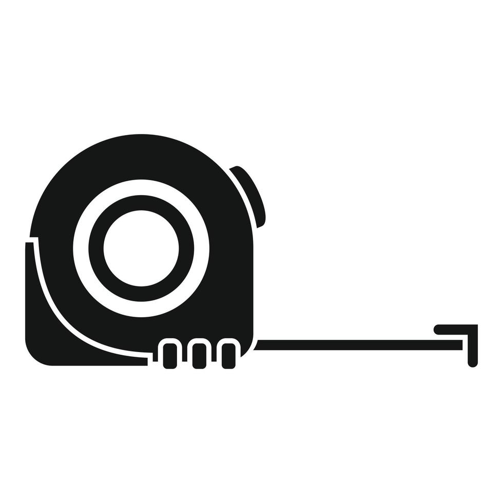 Measurement tape icon, simple style vector