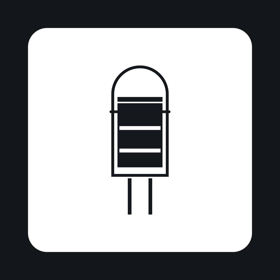 Trash bin for street icon, simple style vector