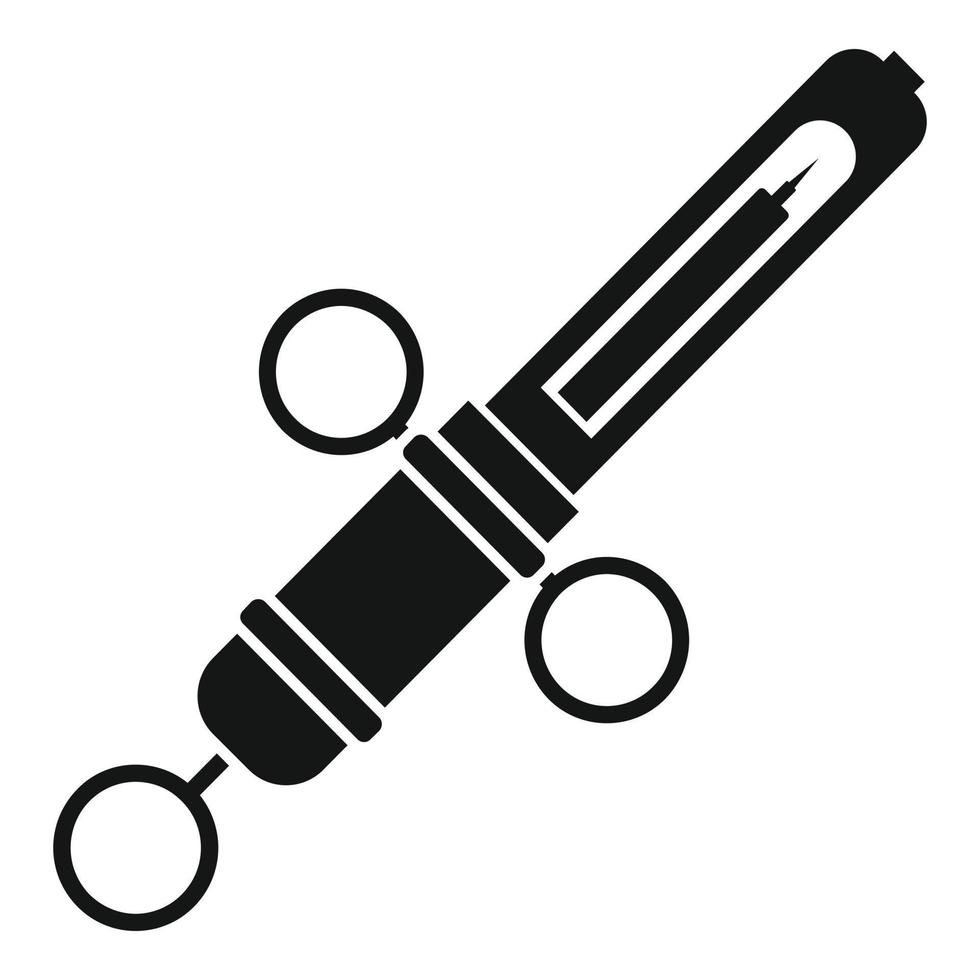 Dentist anesthesia syringe icon, simple style vector