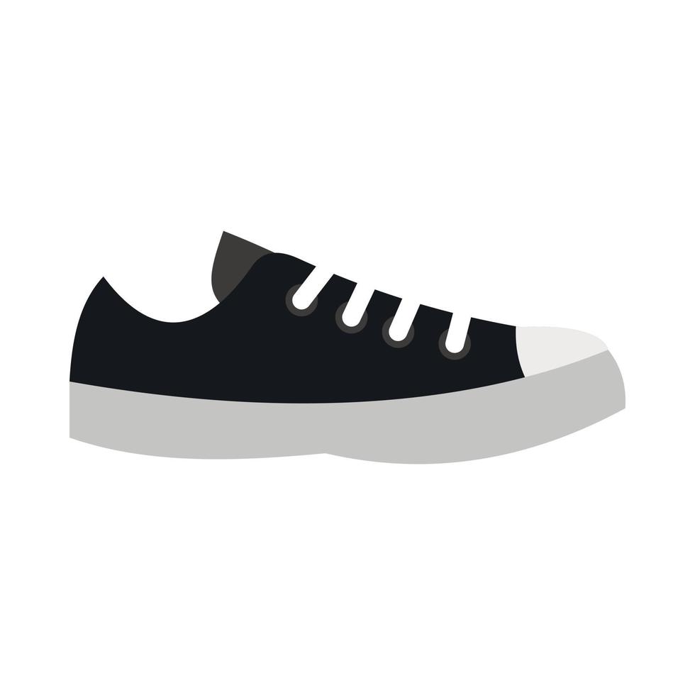 Black sneaker icon in flat style vector