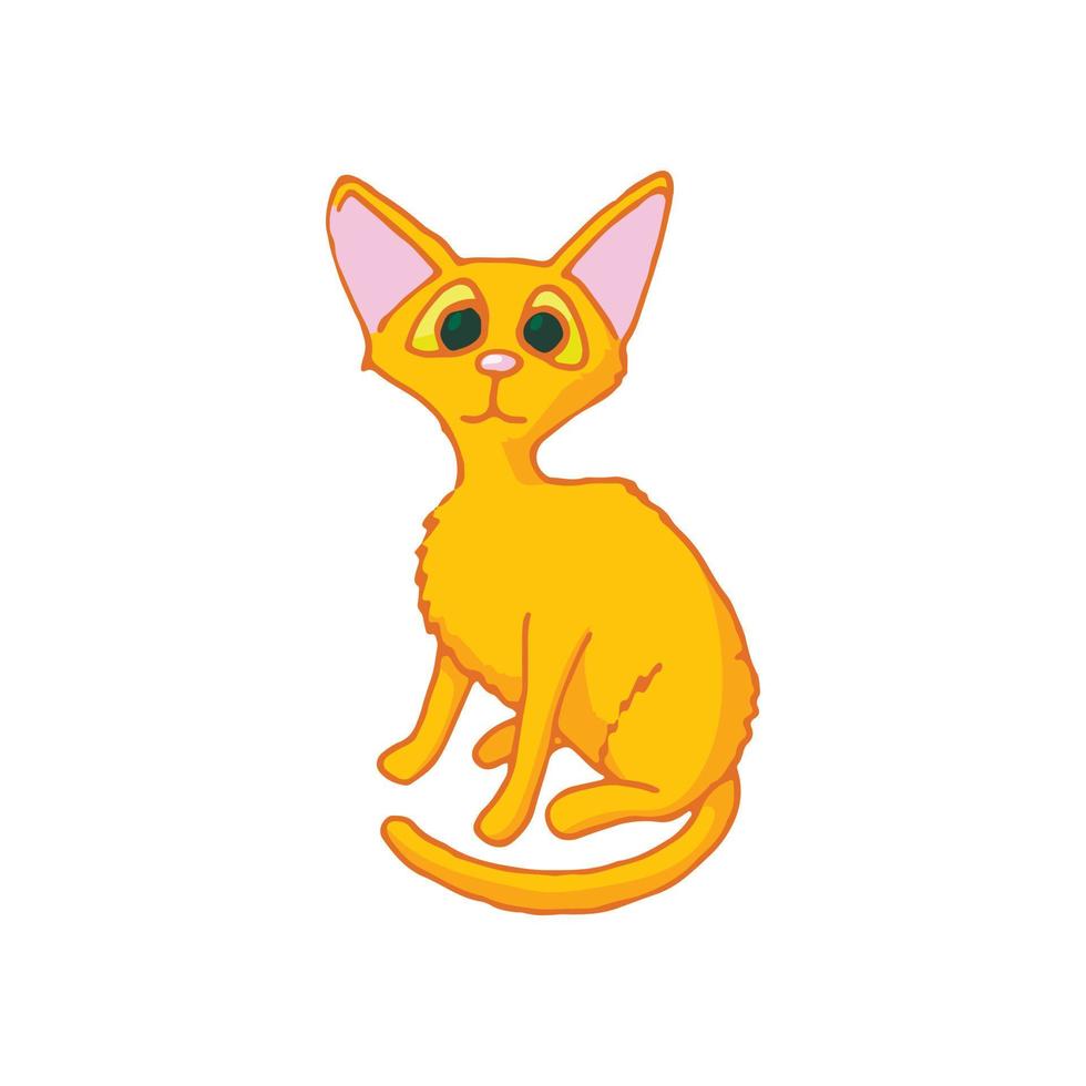 icono de gato, estilo de dibujos animados vector