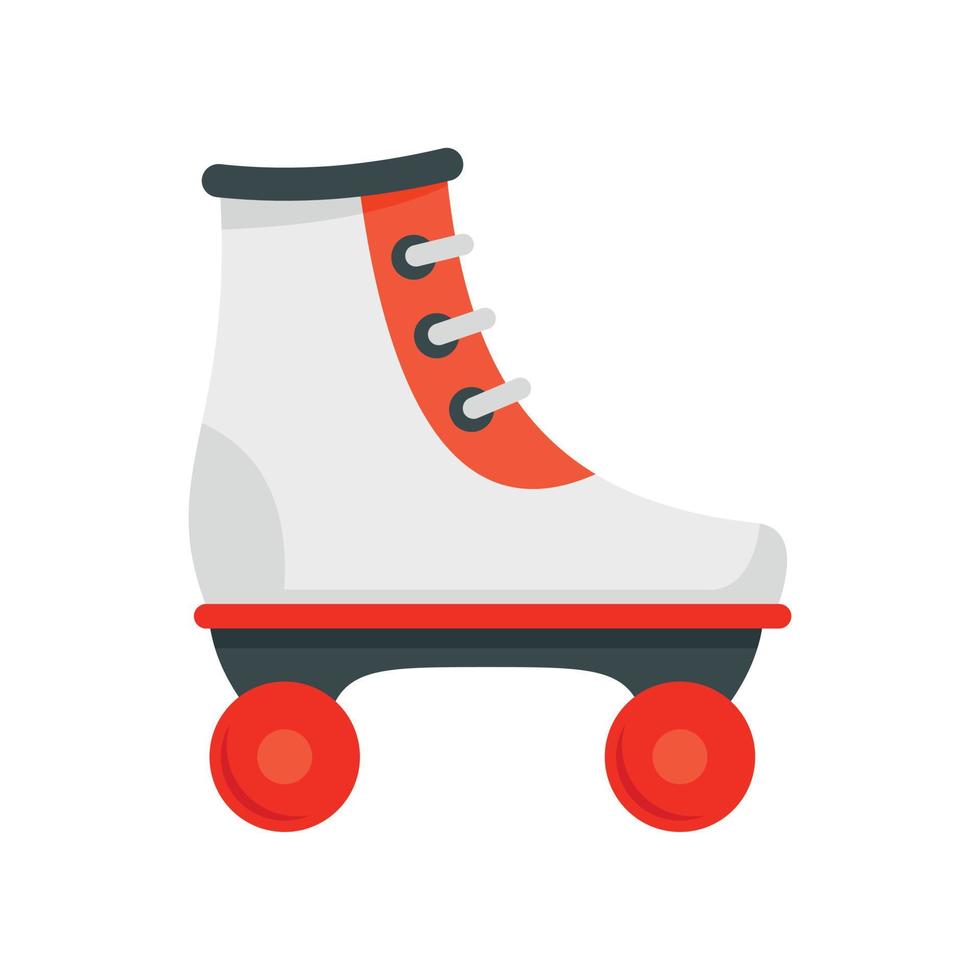 icono de patines rojos blancos, estilo plano vector