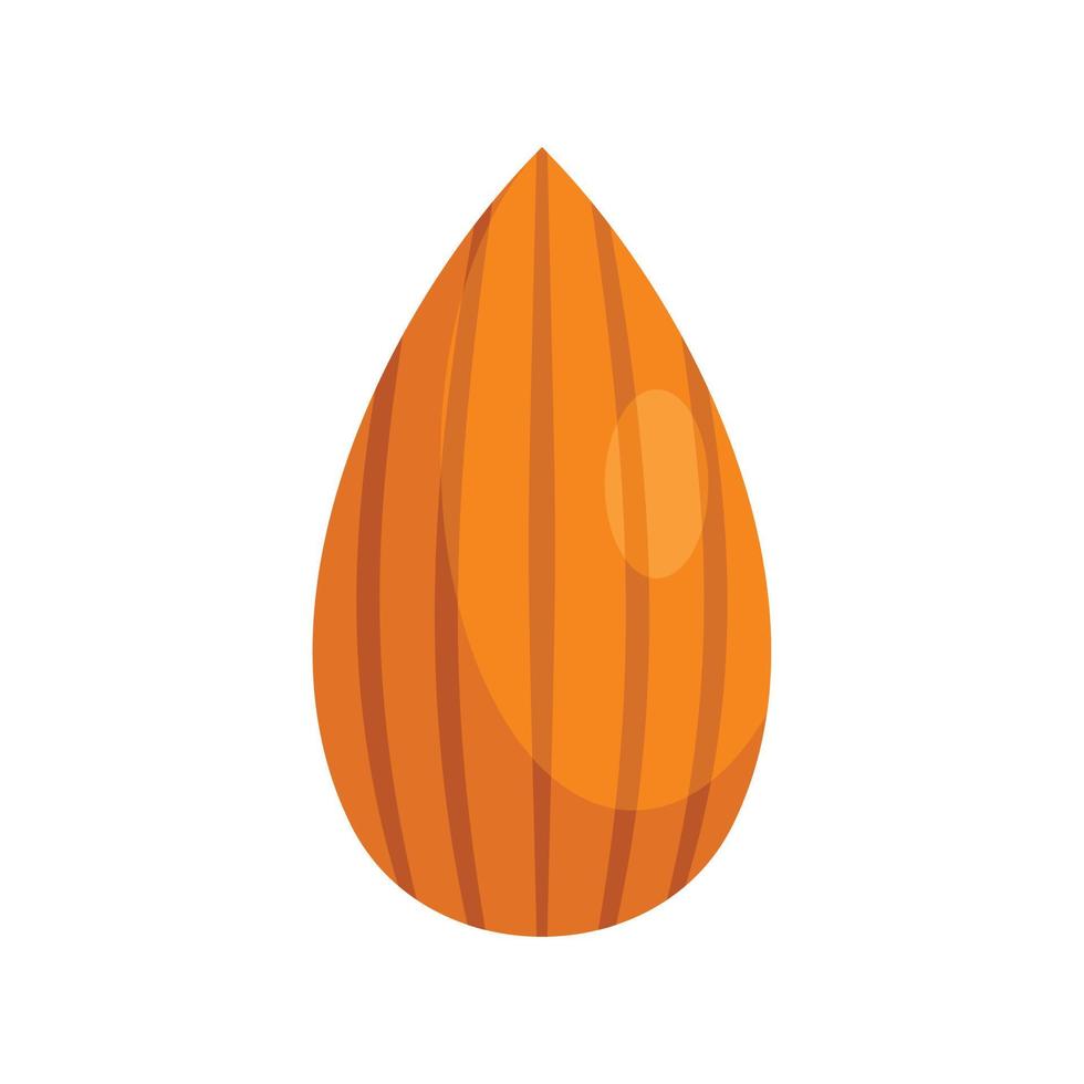 Almond nut icon, flat style vector