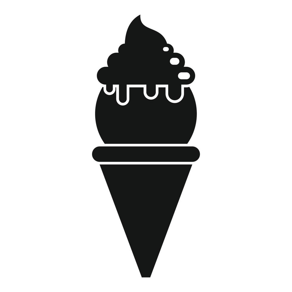 icono de helado sabroso, estilo simple vector