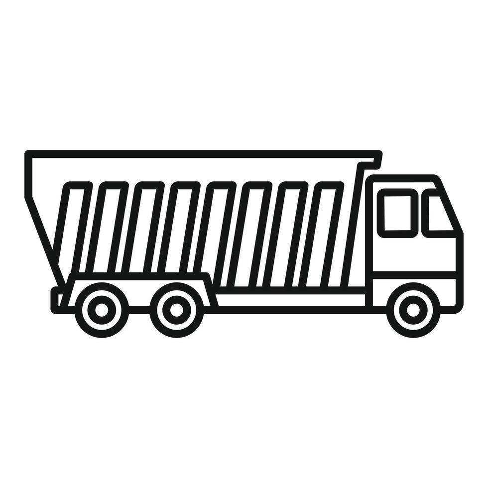 Tipper lorry icon, outline style vector