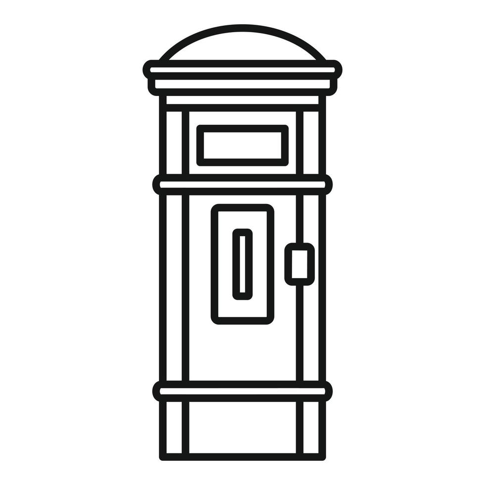 Street post box icon, outline style vector