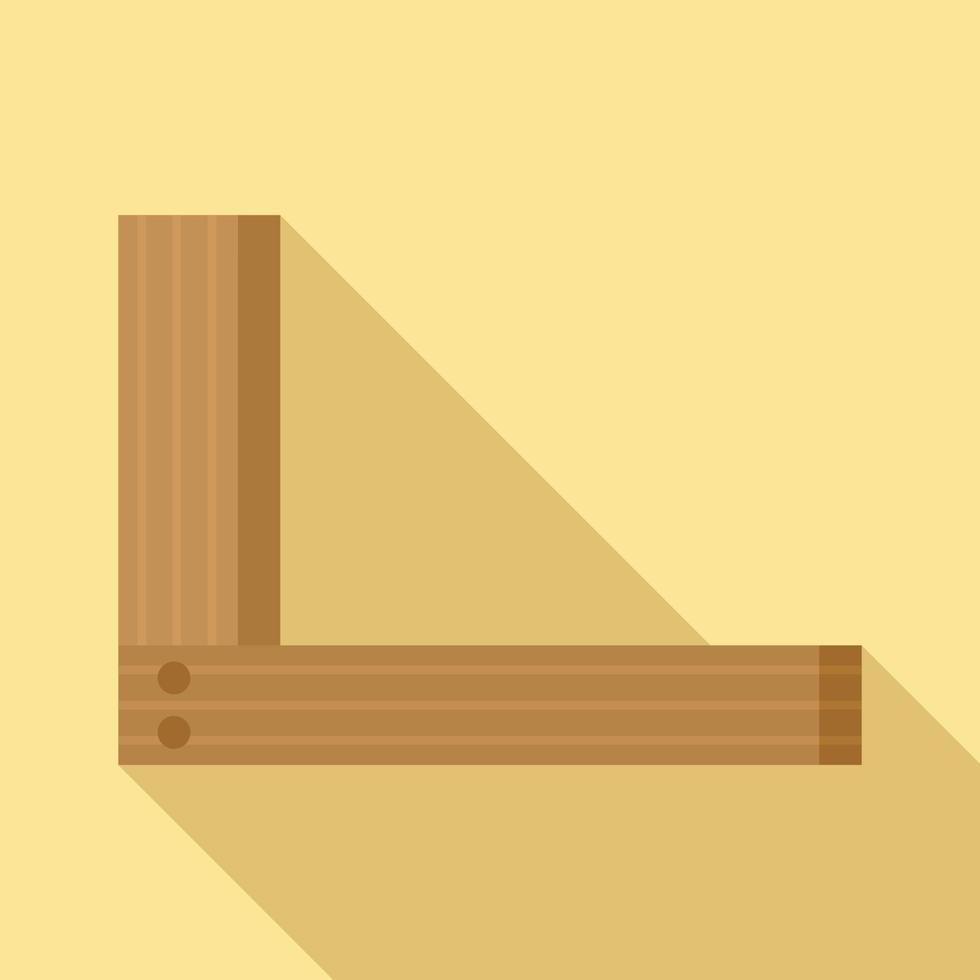 icono de ángulo de madera, tipo plano vector