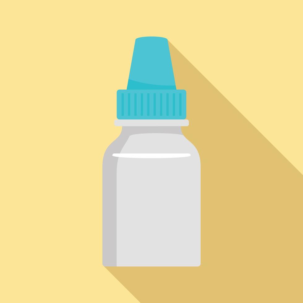 Eye drop bottle icon, flat style vector