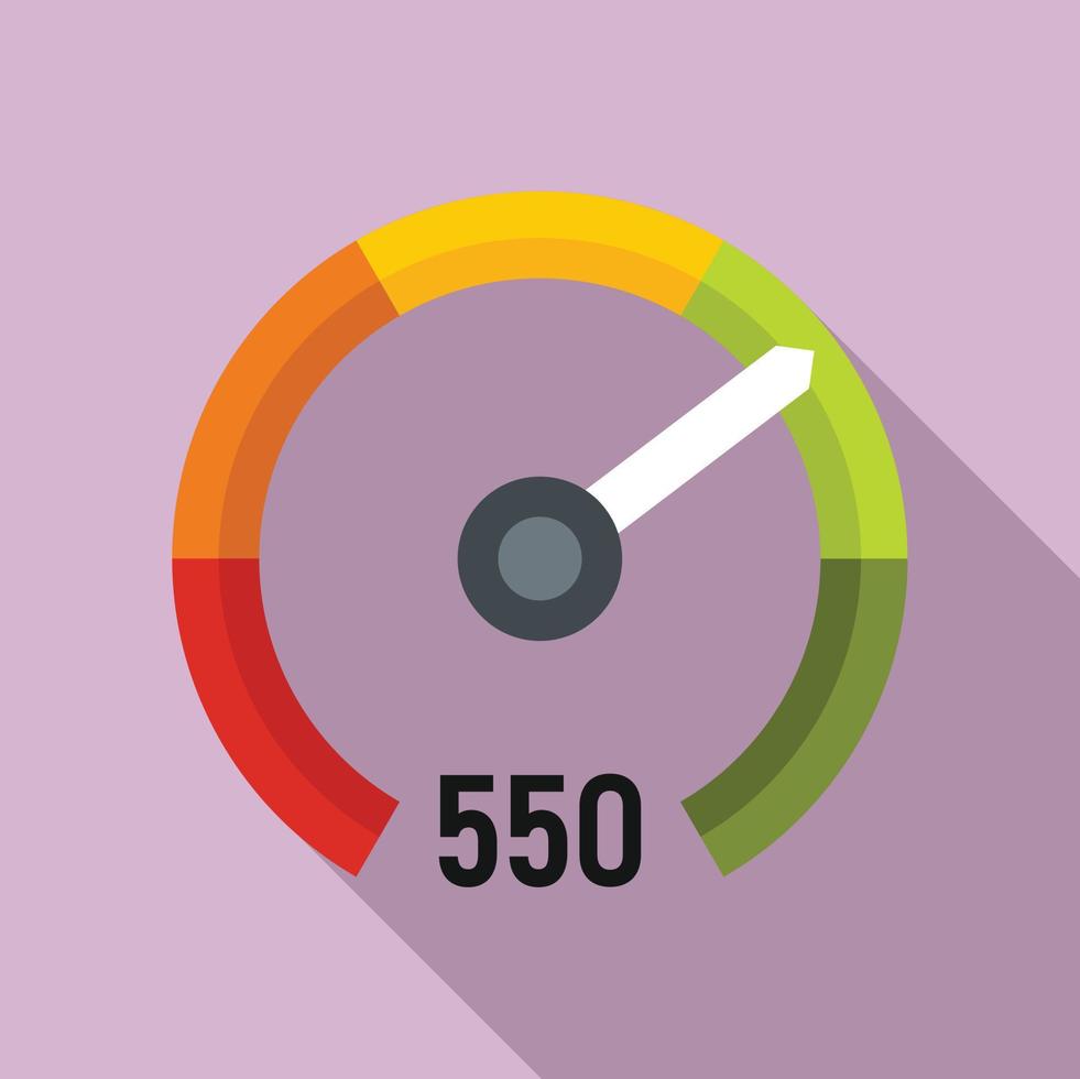 Performance credit score icon, flat style vector