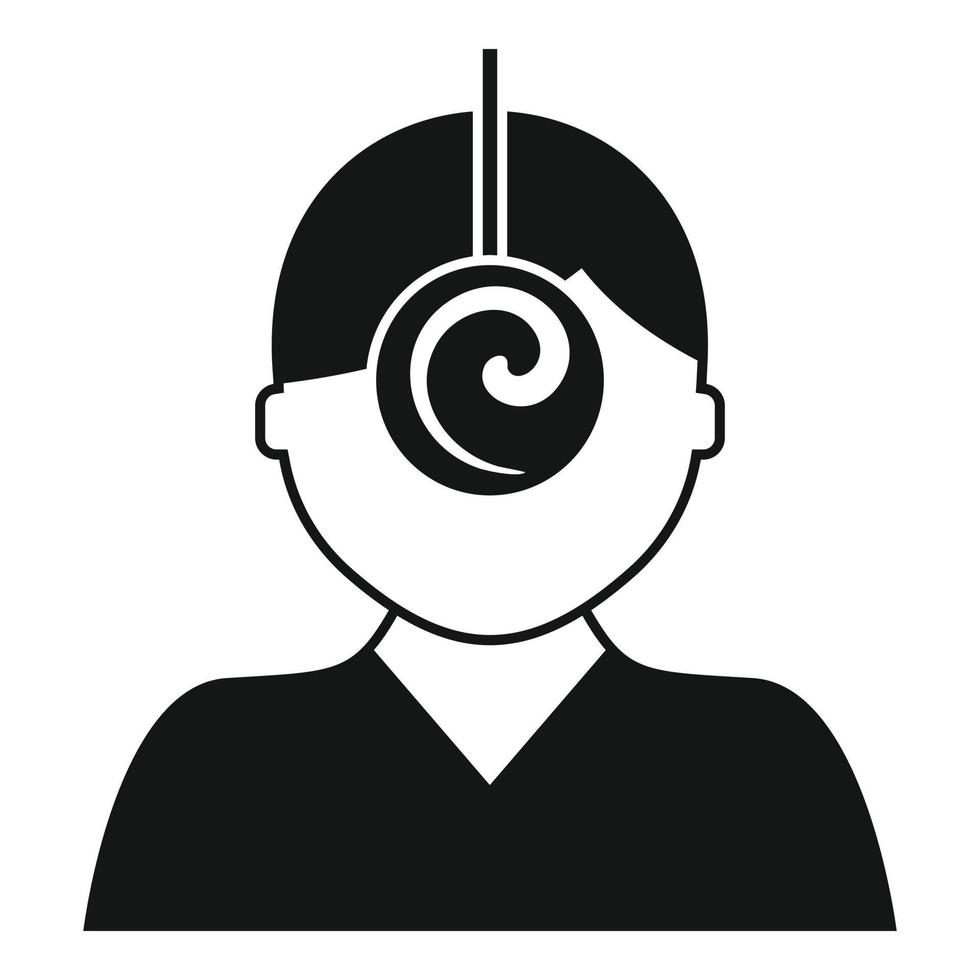 Psychologist hypnosis icon, simple style vector