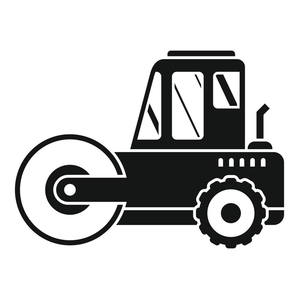 Heavy road roller icon, simple style vector