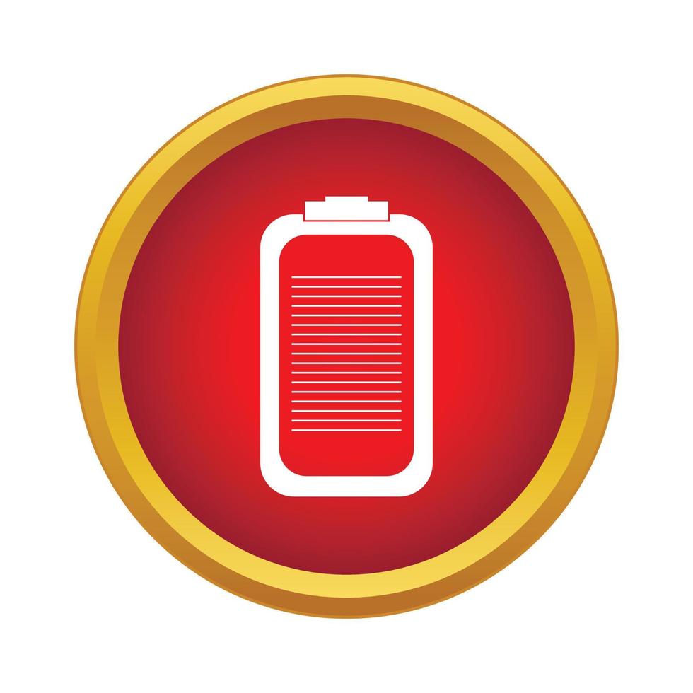 Battery icon, simple style vector