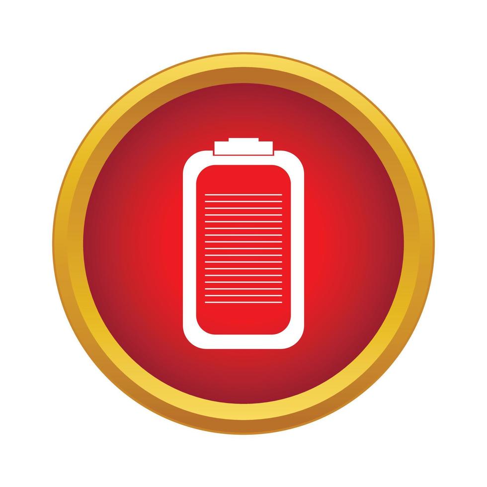 Battery icon, simple style vector