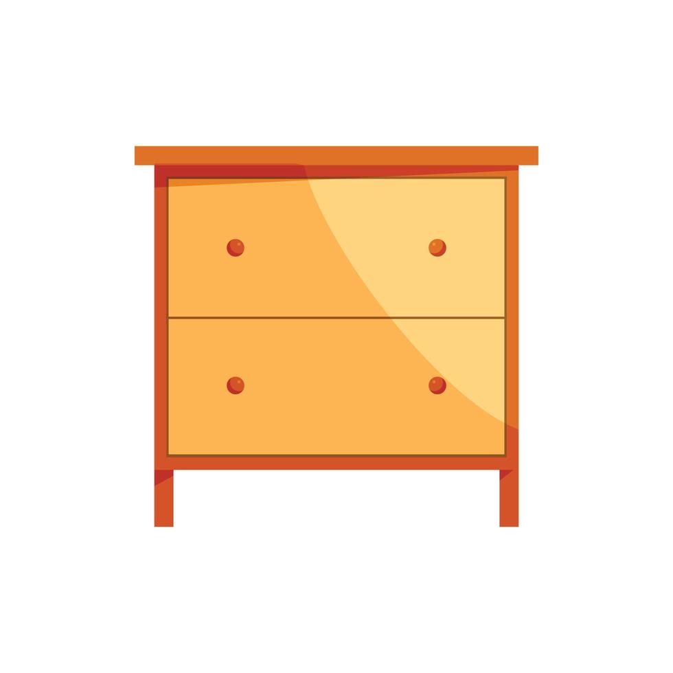 icono de cajón de madera, estilo de dibujos animados vector