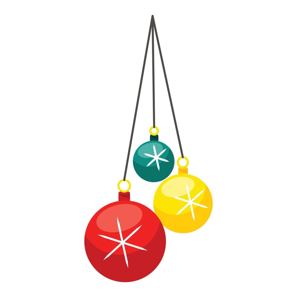 icono de juguete de árbol de Navidad, estilo de dibujos animados vector