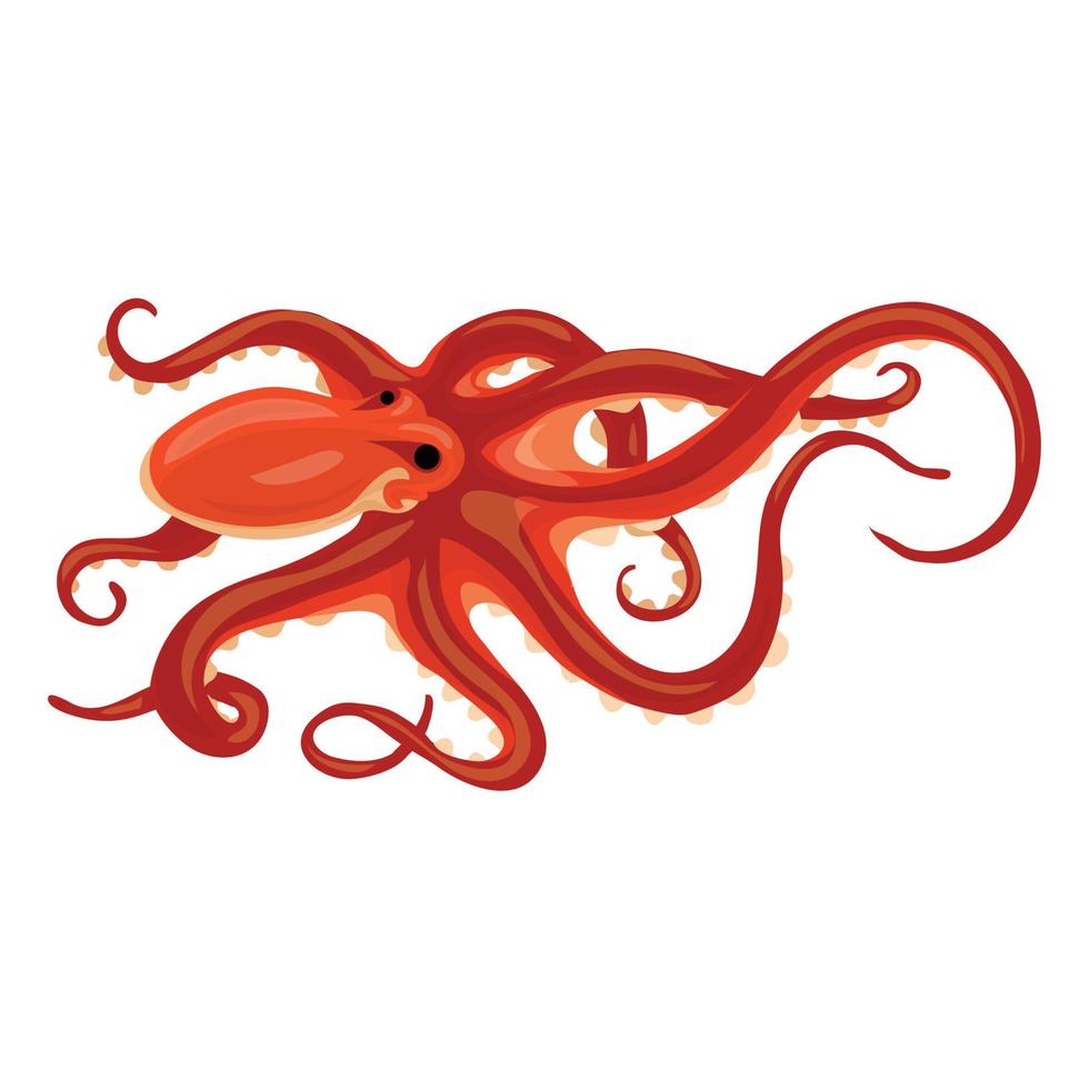Octopus icon, cartoon style vector