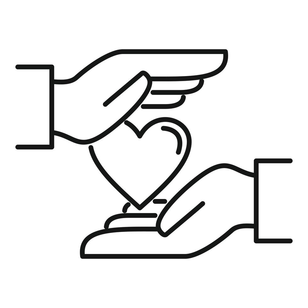 mantenga el icono del cuidado del amor, el estilo de contorno vector