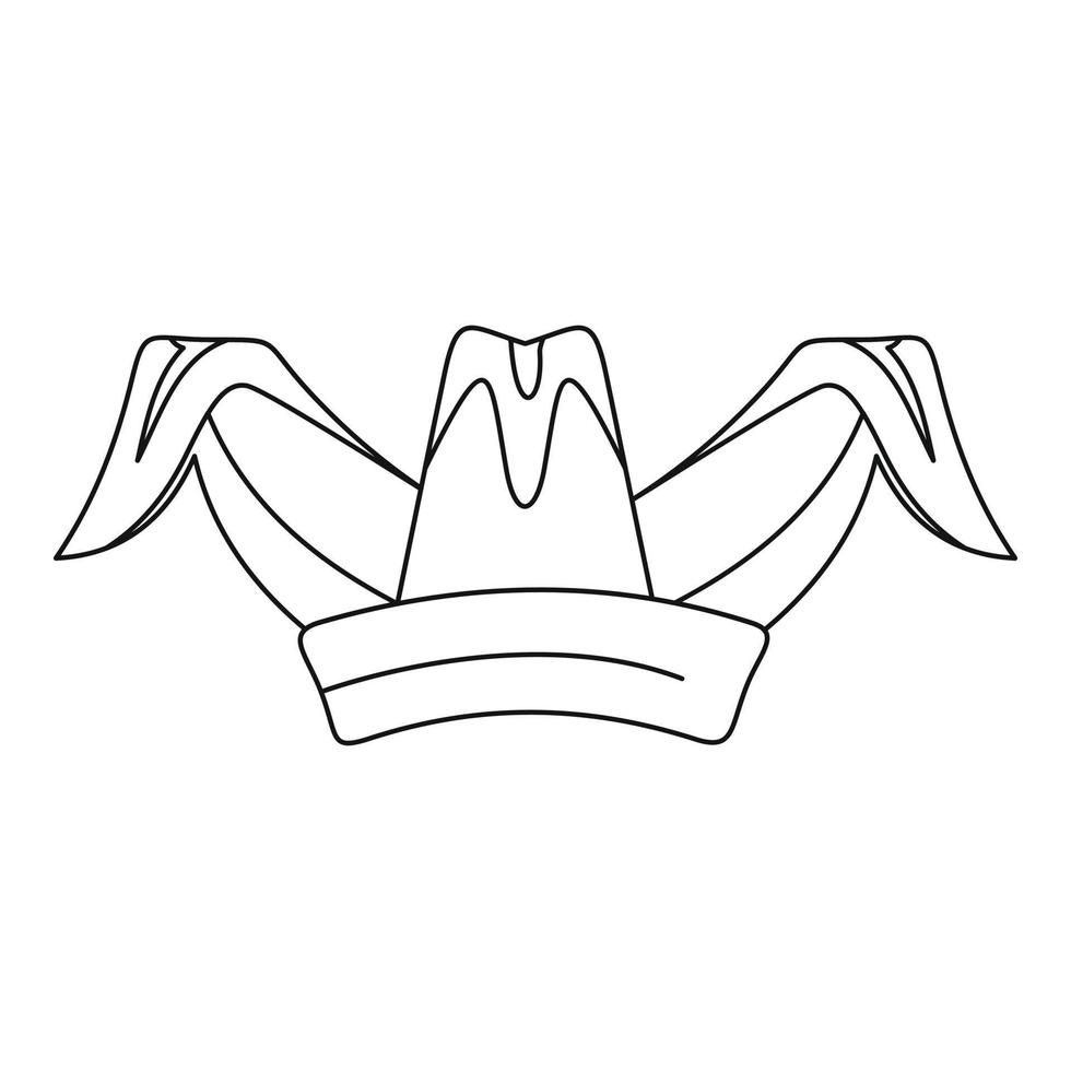 Jester hat icon, outline style vector