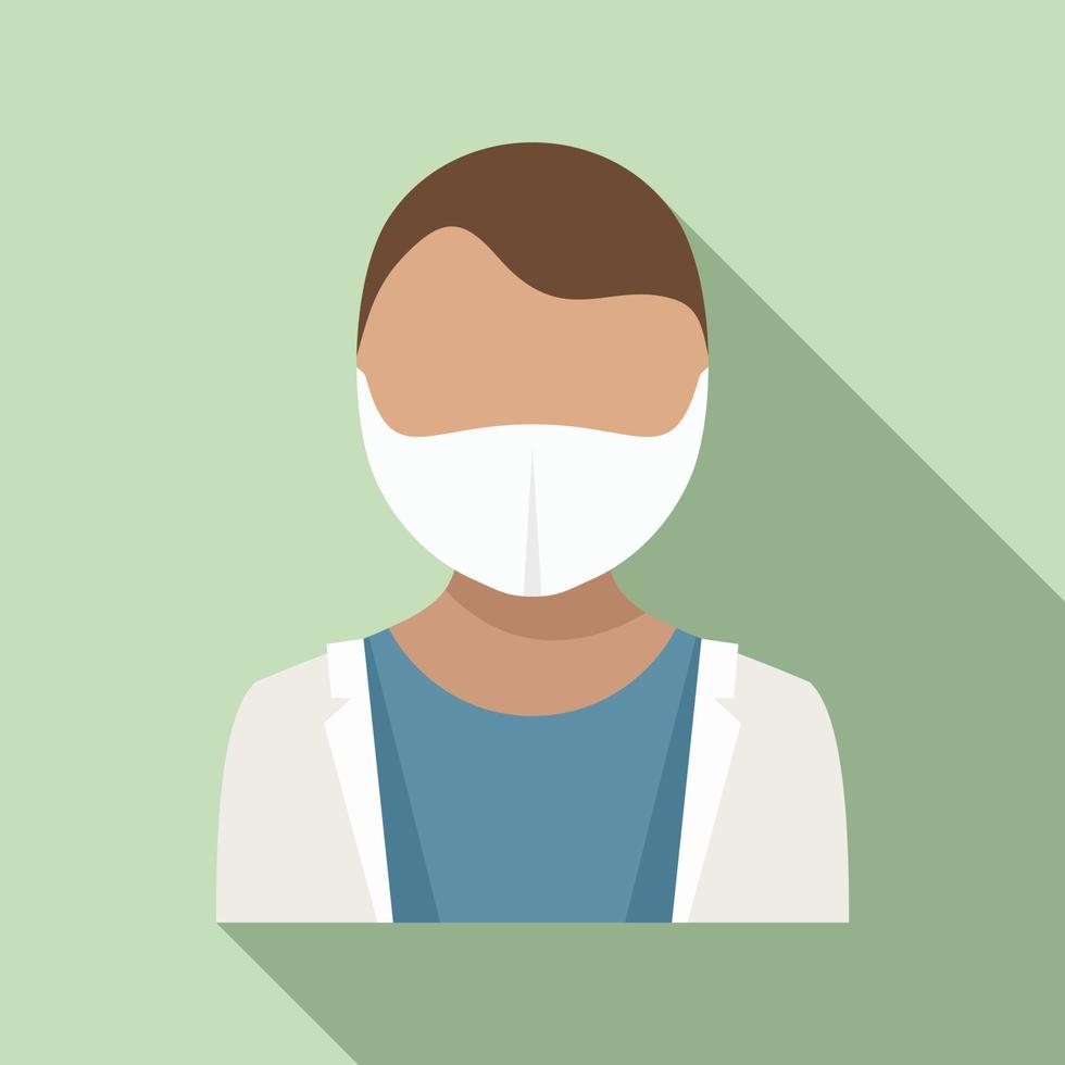 Dentist avatar icon, flat style vector