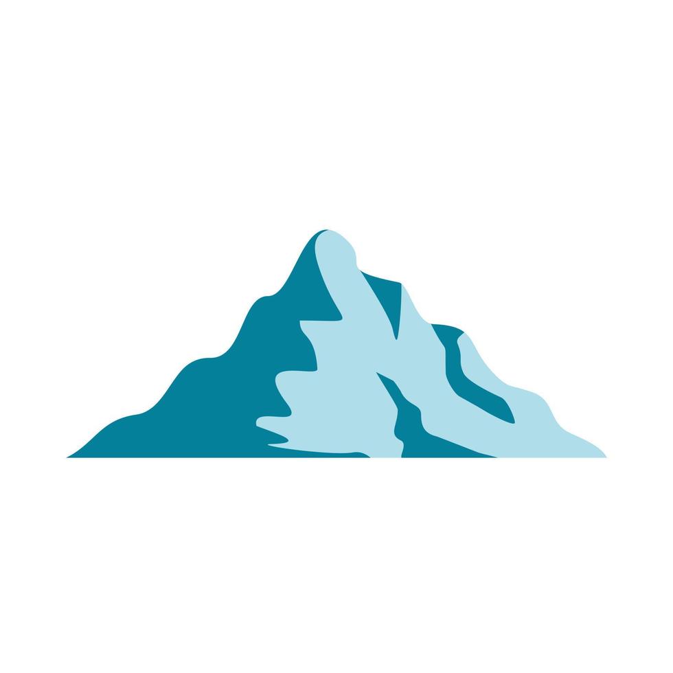 Snow mountain icon, flat style. vector