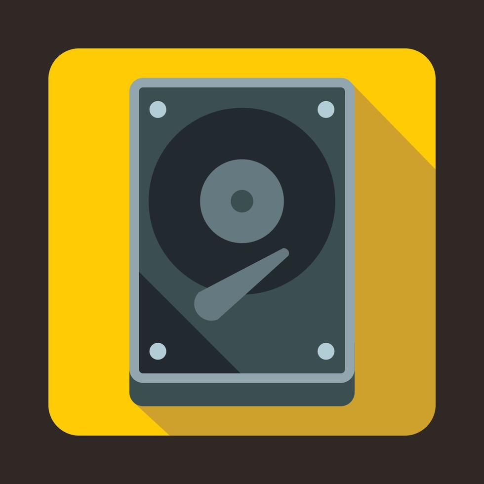 icono de disco duro, estilo plano vector