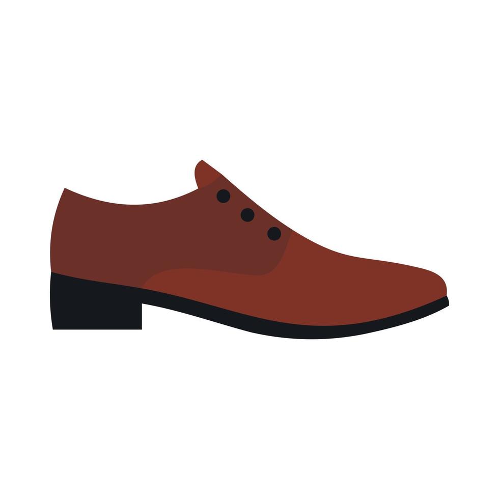 Male brown shoe icon, flat style vector