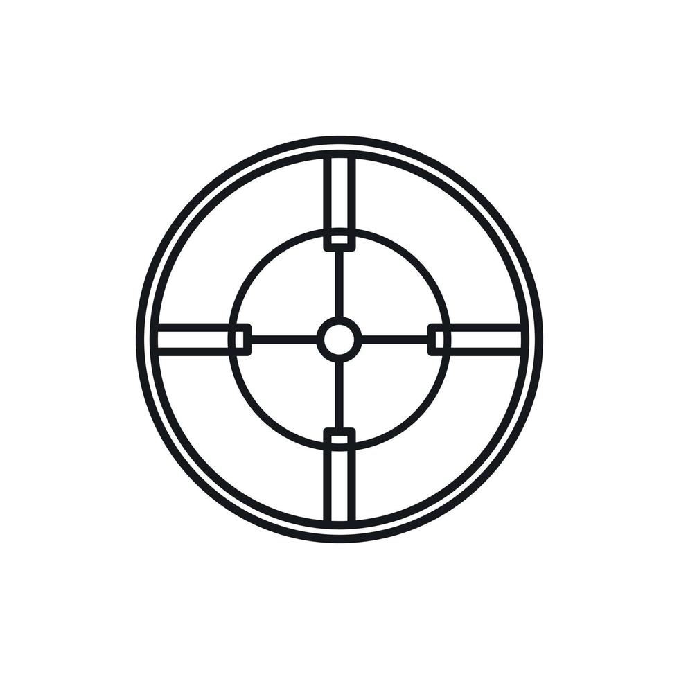 icono de retícula en forma de cruz en estilo de esquema vector