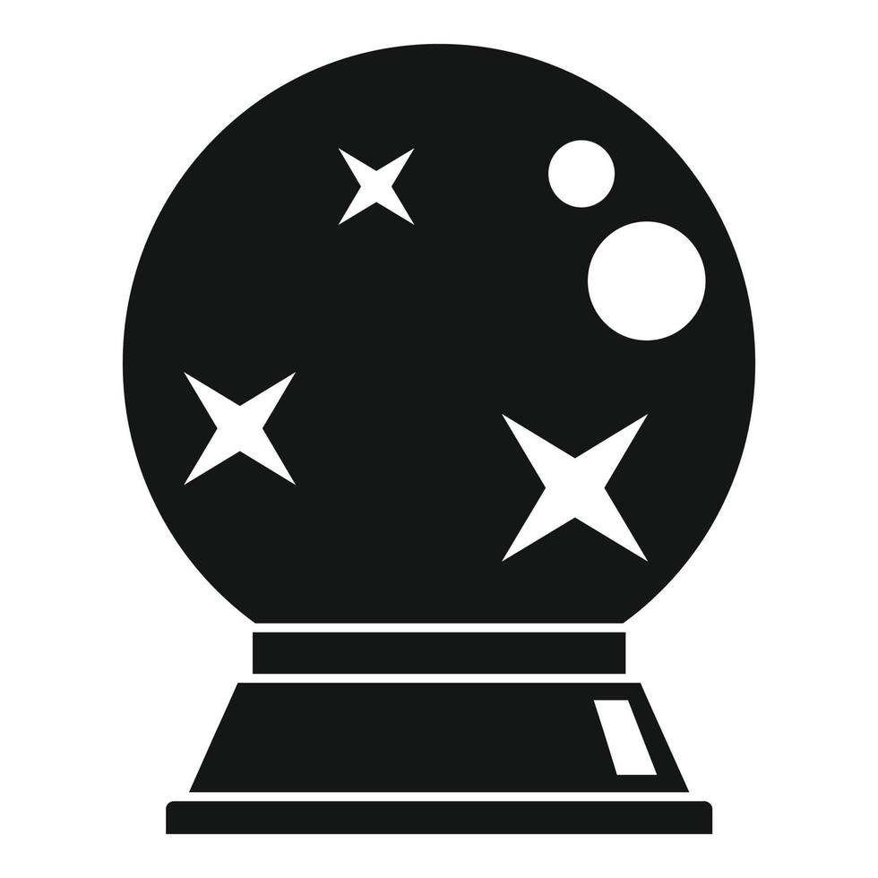 Fortune teller glass ball icon, simple style vector