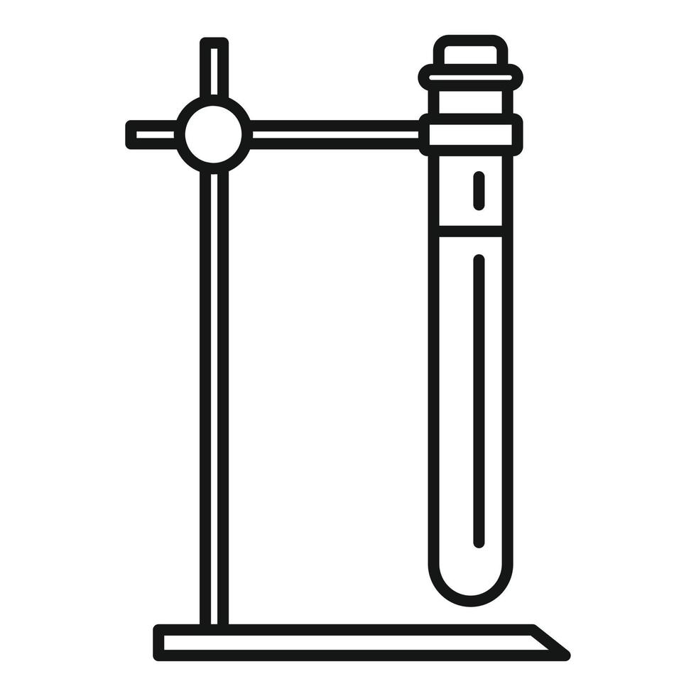 icono de soporte de tubo de ensayo, estilo de contorno vector