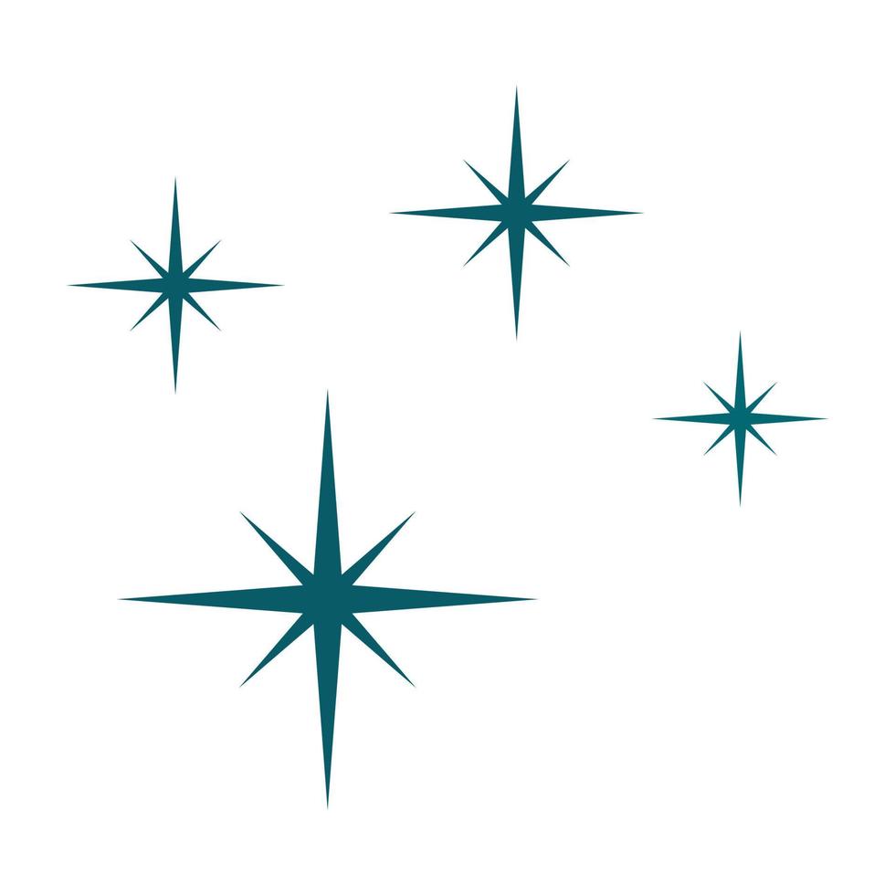 Blue stars icon, flat style vector