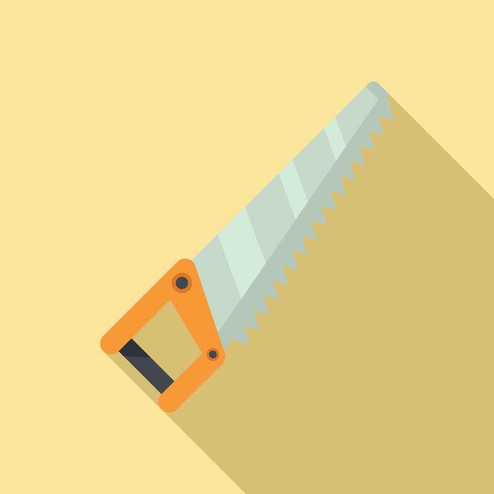 Blade hand saw icon, flat style vector