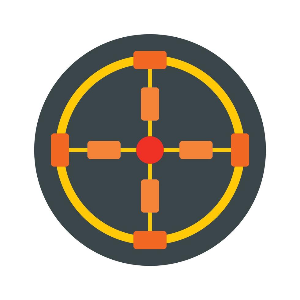 Gun aim icon, flat style vector