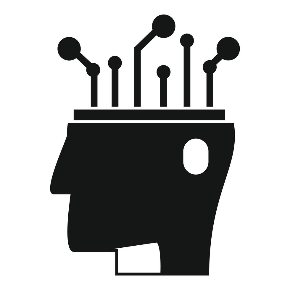 Ai automatic brain icon, simple style vector