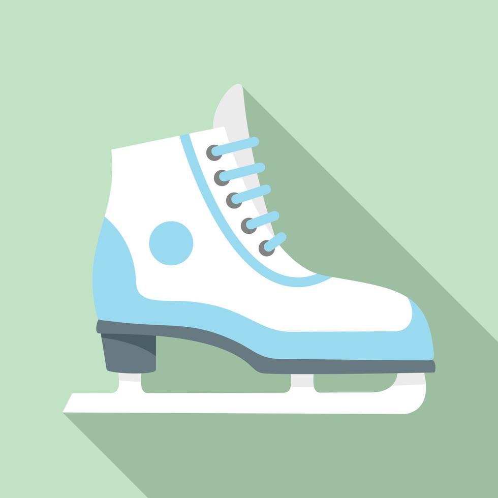 icono de patinaje sobre hielo, estilo plano vector