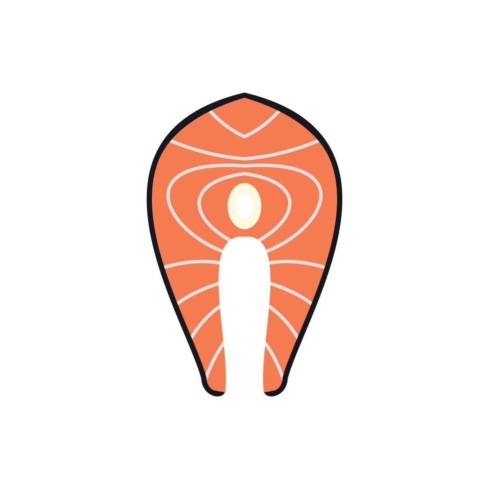 Salmon steak icon in flat style vector