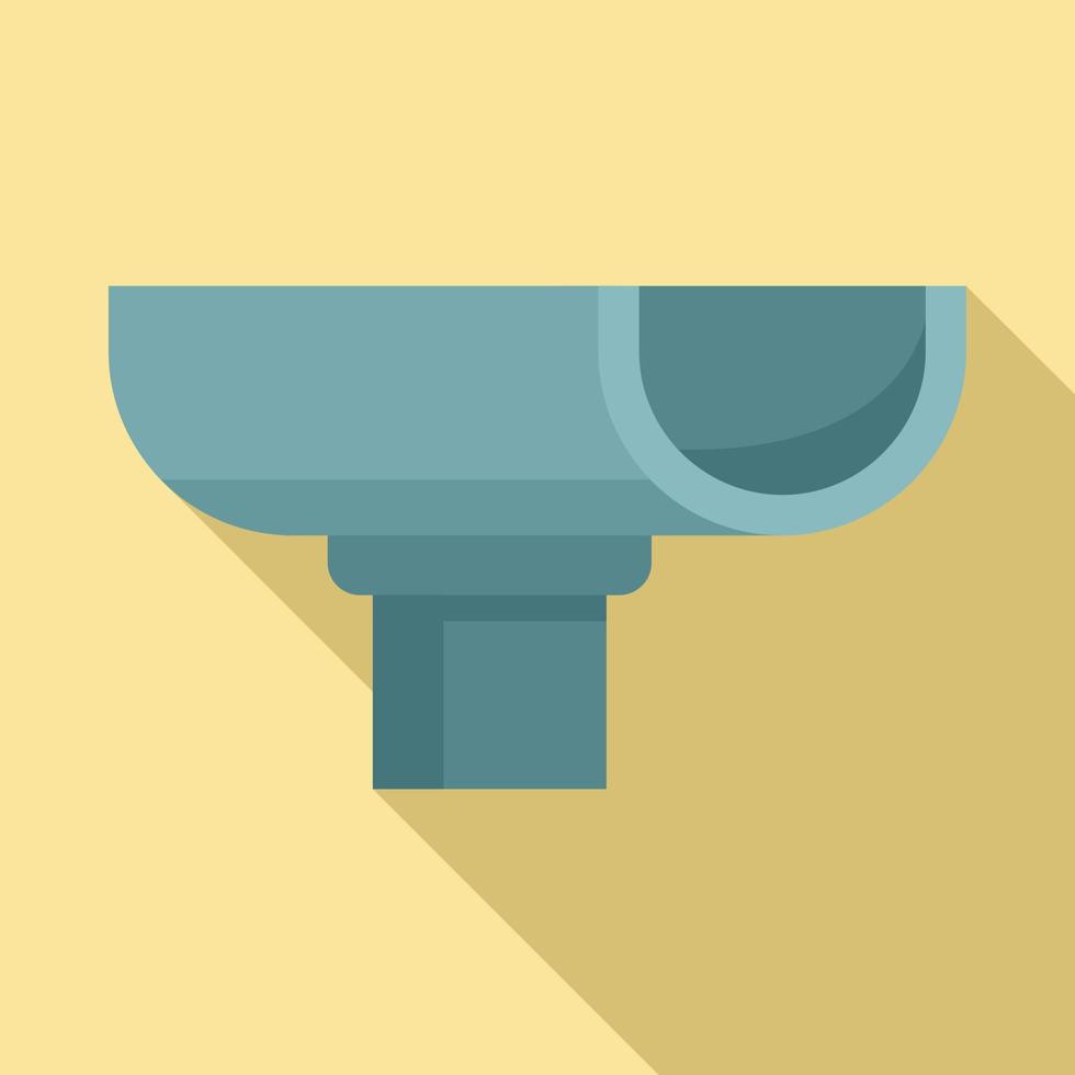 Storm gutter icon, flat style vector