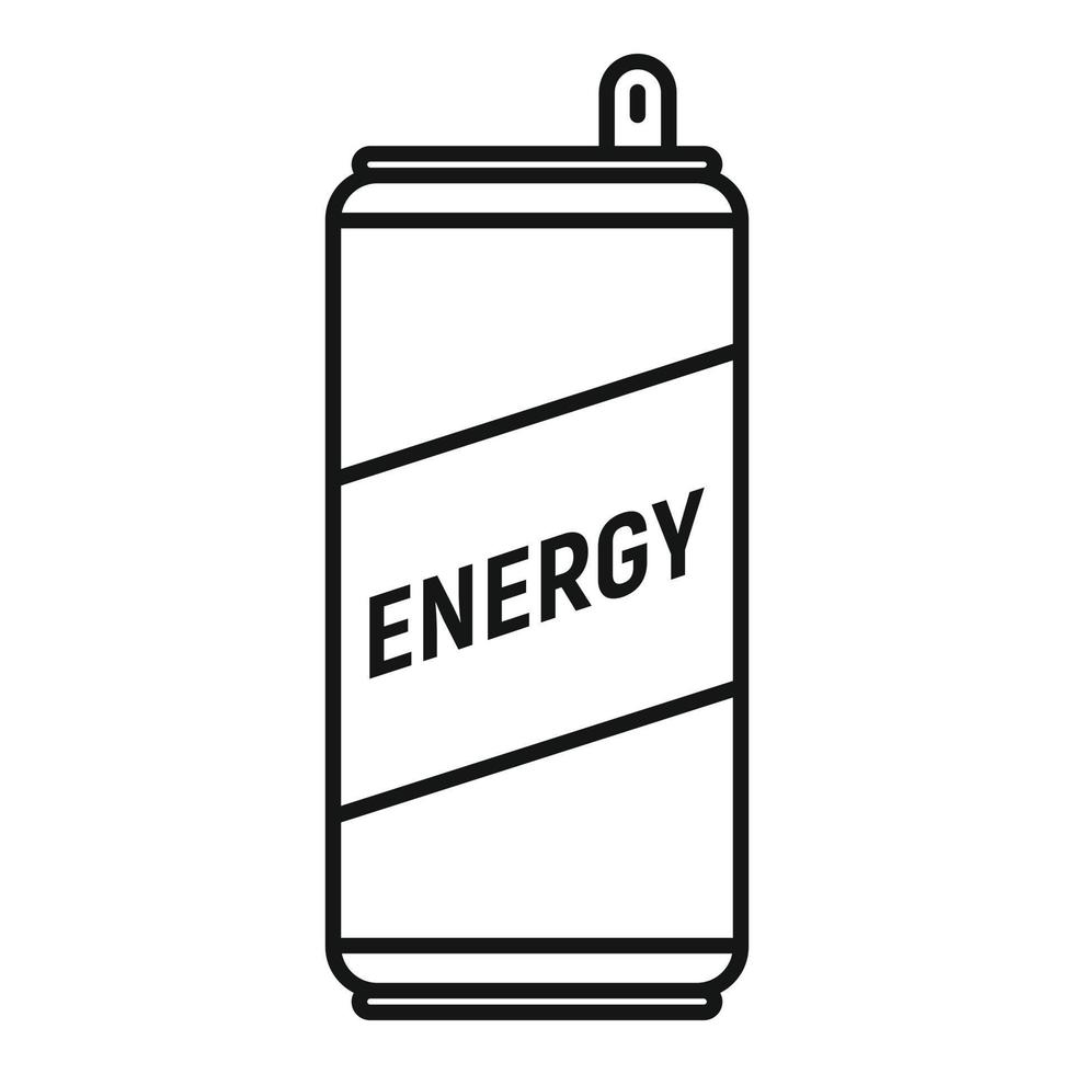 icono de bebida energética con cafeína, estilo de esquema vector
