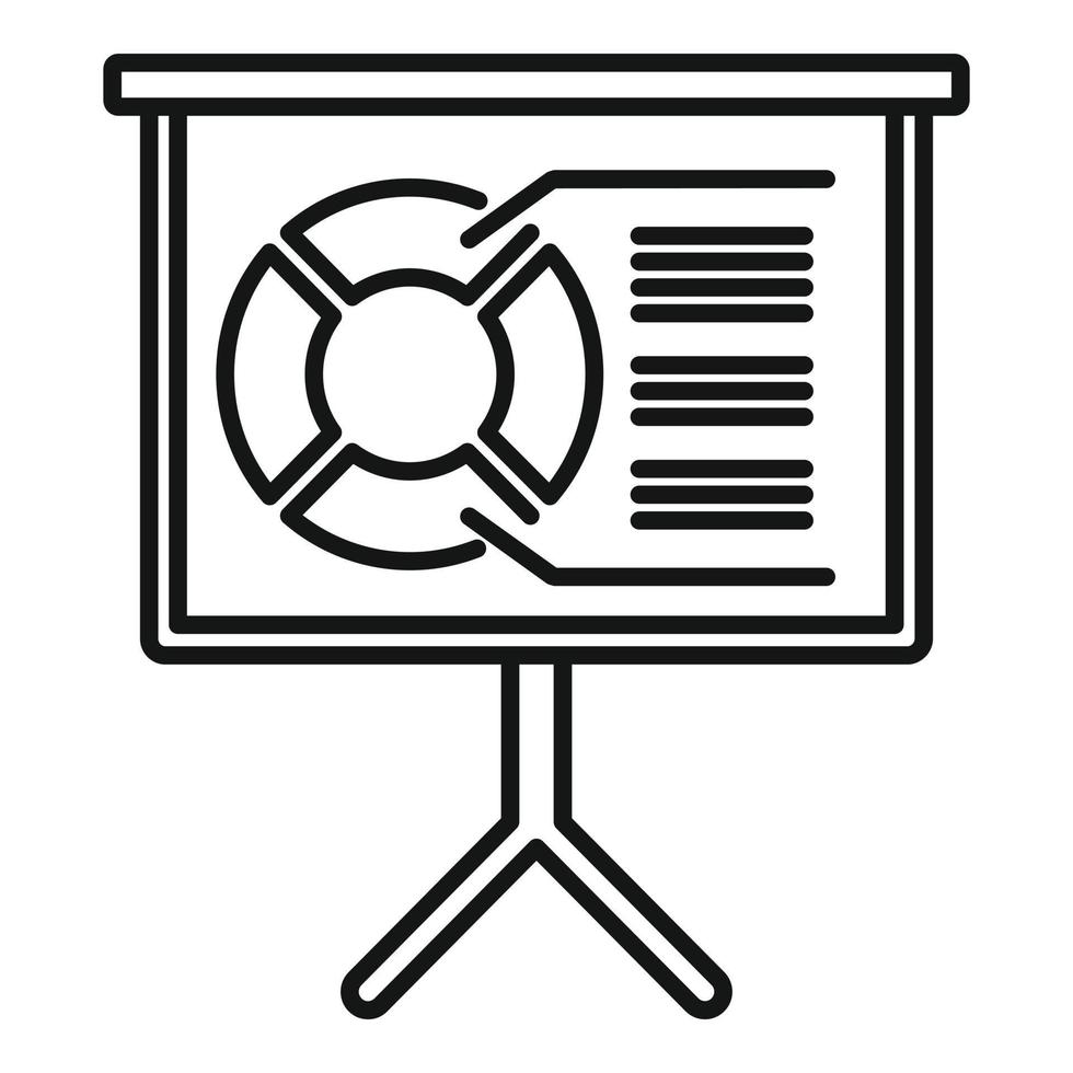 icono de tablero de gráfico circular de administrador, estilo de esquema vector