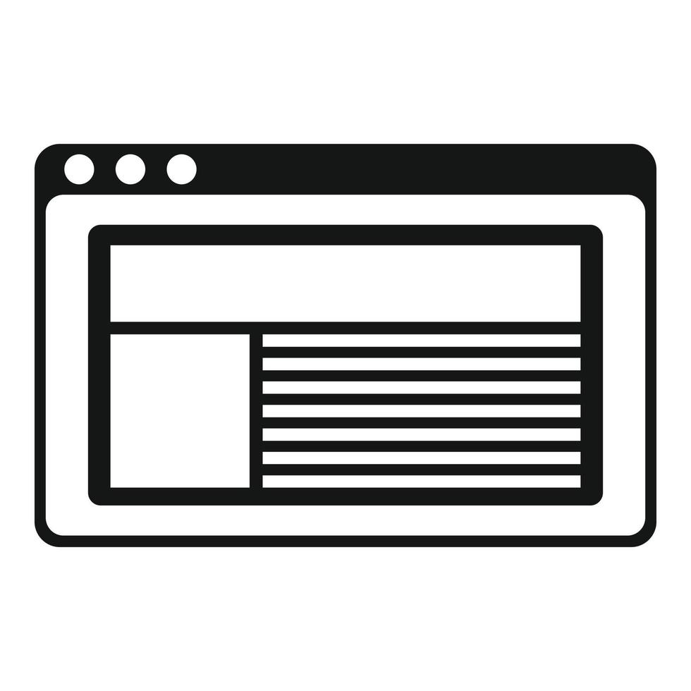 Web page icon, simple style vector