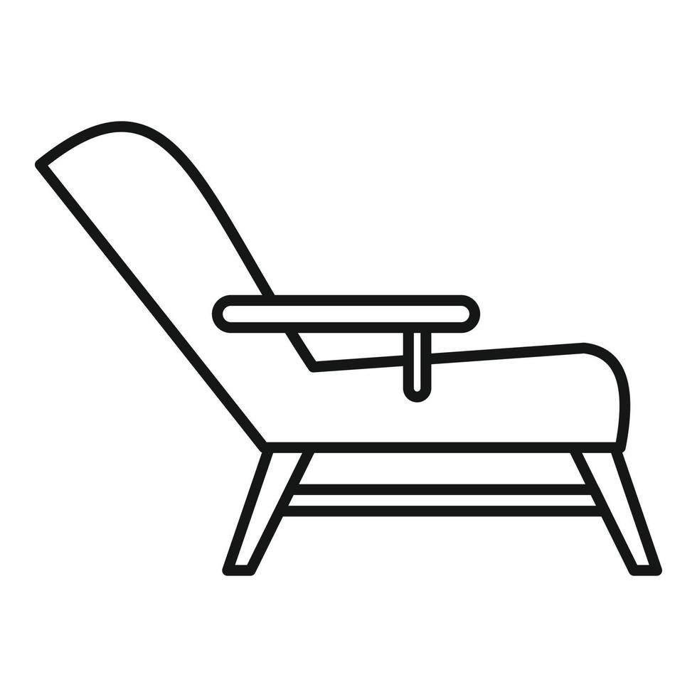 icono de sillón de hipnoterapia, estilo de esquema vector