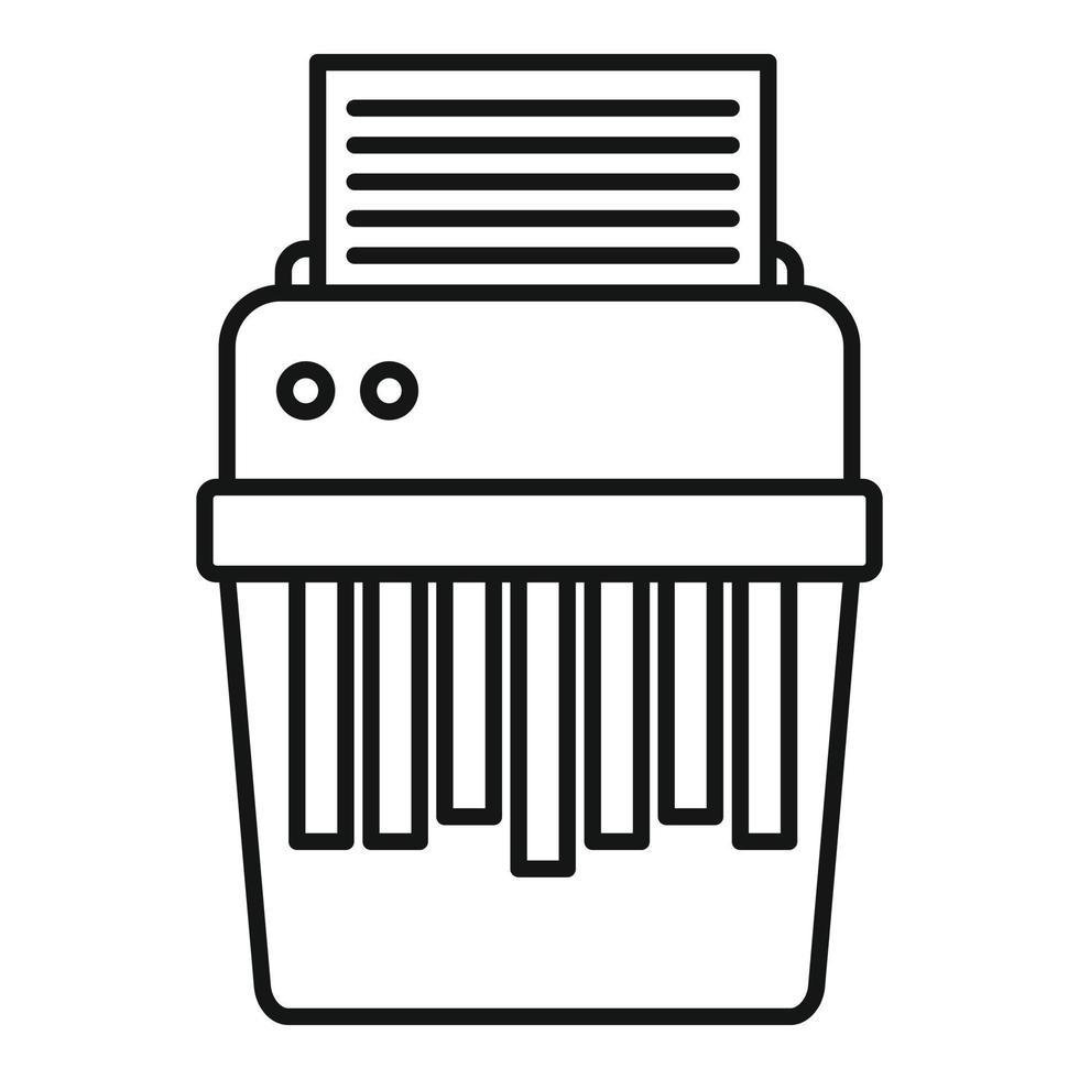 Shredder icon, outline style vector