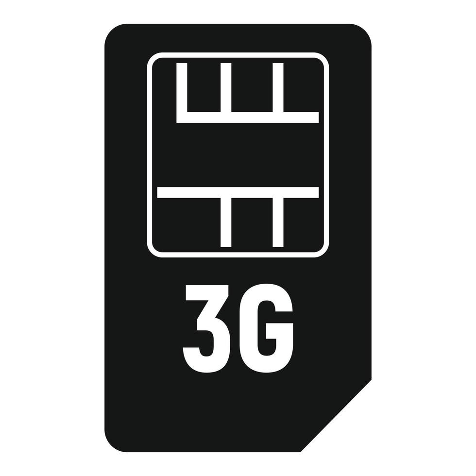 Icono de tarjeta sim 3g, estilo simple vector