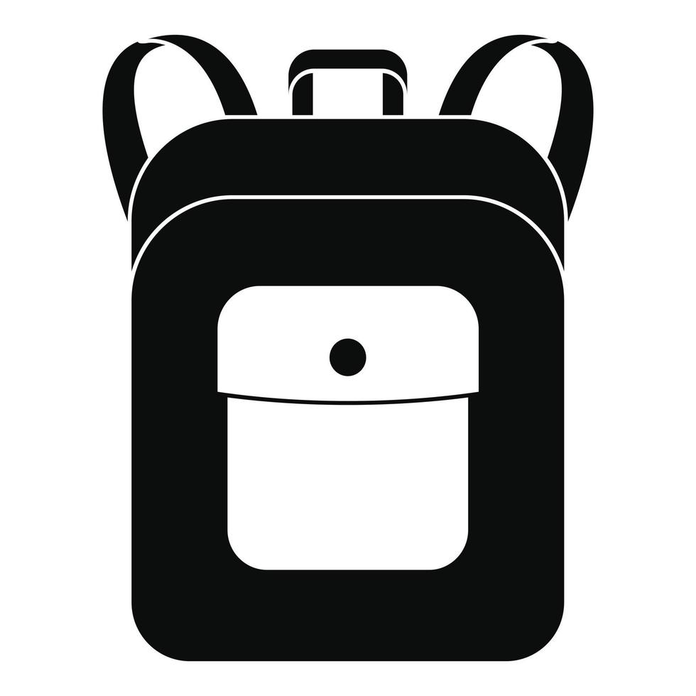 icono de mochila portátil, estilo simple vector