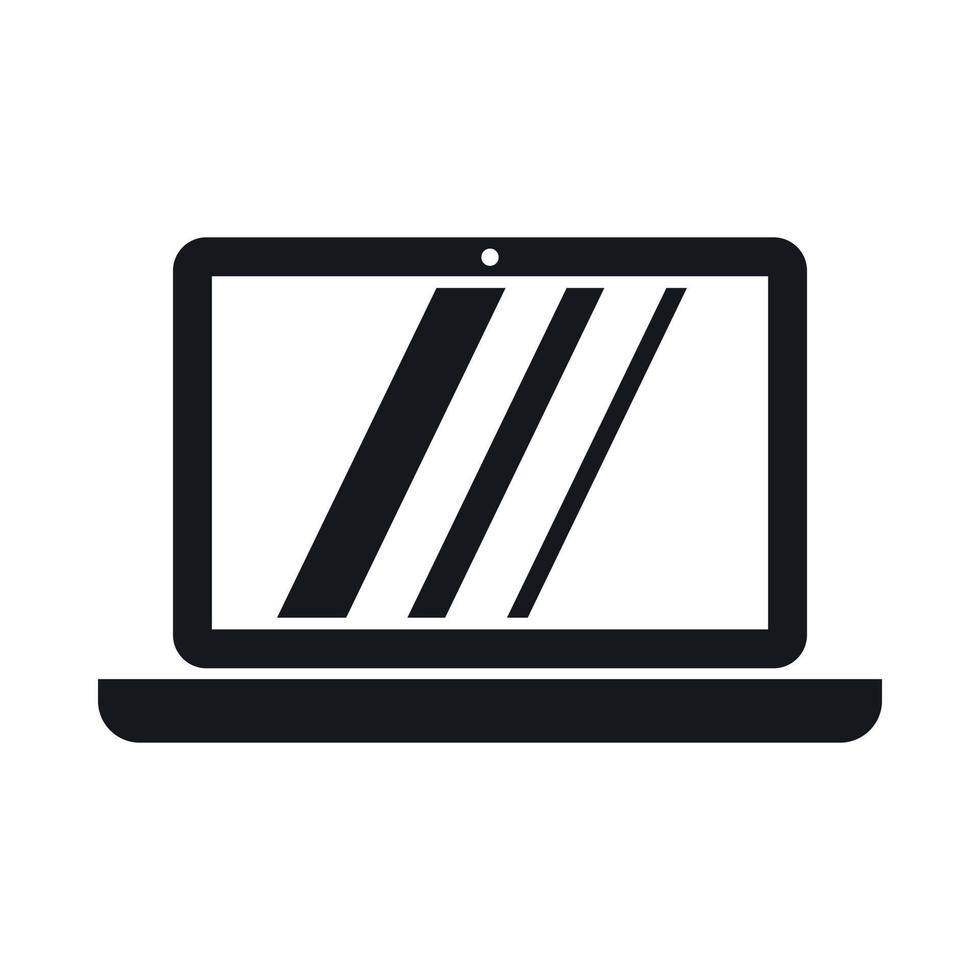Laptop icon, simple style vector