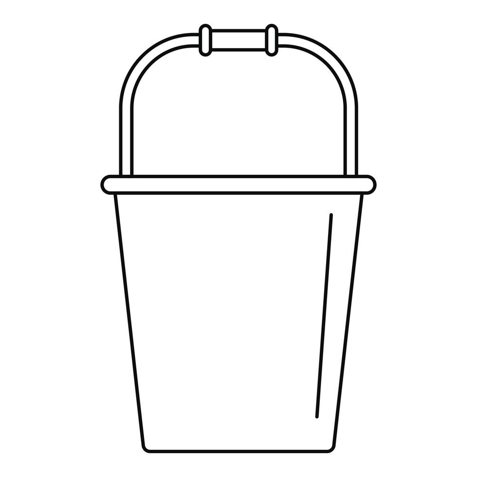 Farm bucket icon, outline style vector